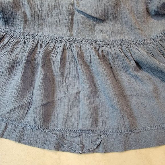 Free People Intimately Free Gauze Ruffle Peplum Tank Top Open Back Blue Flowy XS - Picture 5 of 9